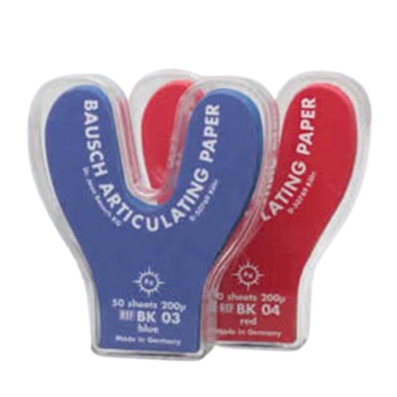 Bausch Articulating paper Strips Horseshoe Shaped - 200 Microns 50/Box BLUE