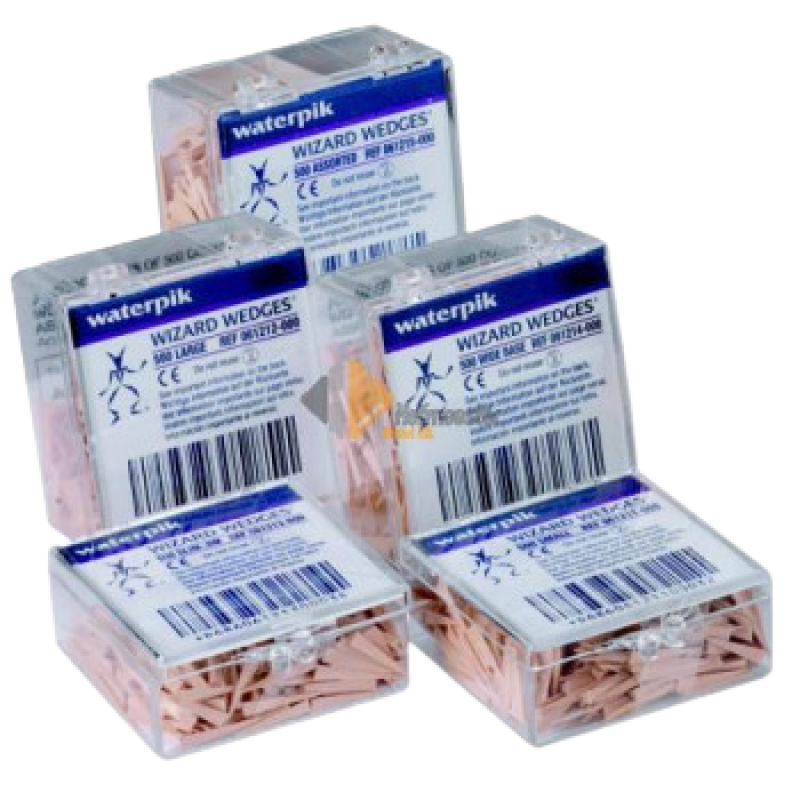 WIZARD WEDGES  WOODEN 500/PKG WIDE BASE WATERPIK
